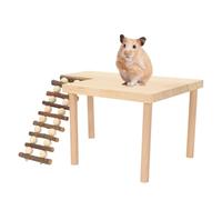 Pssopp Plataforma de Madera para hámster, Escalera de Escalada para hámster, Accesorios de Jaula de Juguete para cobayas, Chinchillas, jerbos, hámster