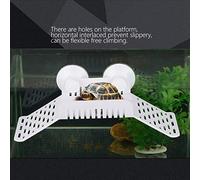 Pssopp Plataforma para Tomar el Sol para Tortugas, Material PP Duradero, Muelle de Alimentación Flotante con Ventosas para Tortugas Pequeñas, Ranas y Acuáticas