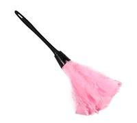 Pssopp Plumero de Plumas de Pavo, Cepillo de Plumero Suave y Real con de Plástico, Removedor de Polvo Estático Ligero de 14 Pulgadas para Muebles, Coche, TV, Pantalla, Computadora, Oficina en Casa