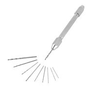 Pssopp Portabrocas de Tornillo de Doble Extremo, Material de Latón, Juego de Brocas Micro Helicoidales de 10 Piezas, para Fabricación de Joyas y Reparación de Relojes