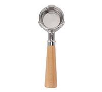 Pssopp Portafiltro sin Fondo de 58 Mm, Portafiltro de Diseño de 3 Orejas con Mango de Madera Maciza para Máquinas de café (Haya Estilo A2)