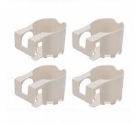 Pssopp Portavasos para Piscina con Abrazadera, 4 Piezas, Portavasos para Piscina, Abrazadera de Plástico para de sobre el Suelo, Accesorios para Al Aire Libre, SPA Nan (White)