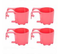 Pssopp Portavasos para Piscina con Abrazadera, 4 Piezas, Portavasos para Piscina, Abrazadera de Plástico para de sobre el Suelo, Accesorios para Al Aire Libre, SPA Nan (Pink)