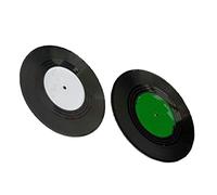 Pssopp Posavasos para Discos de Vinilo, Posavasos Retro, Juego de 2 Piezas con Base Antideslizante para Protección de Muebles, Hogar, Bar, Decoración de Mesa de café