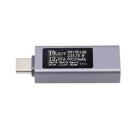 Pssopp Probador USB C, Multímetro Digital de Aleación de Aluminio, Medidor de Potencia de 4 V A 30 V 0 A A 12 A, Pantalla, Detección de Protocolo PD QC, Monitor de Capacidad de Corriente de Voltaje