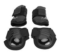 Pssopp Protector de Pata de Caballo, Botas de Cepillado de Concha de PU, Botas Protectoras de Tendón para Caballos de Salto, Protectores de Patas Traseras Delanteras (L)