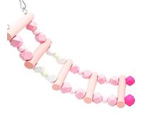 Pssopp Puente con Escalera para Pájaros, Columpio de Madera para Guacamayos y Cacatúas con Corte Fino y Fácil Instalación, Mejora el Entrenamiento el Juego de Las Aves (Rosa (23,6 Pulgadas))