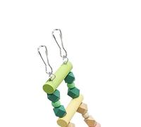 Pssopp Puente con Escalera para Pájaros, Columpio de Madera para Guacamayos y Cacatúas con Corte Fino y Fácil Instalación, Mejora el Entrenamiento el Juego de Las Aves (Arcoíris (23,6 Pulgadas))