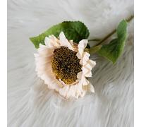 Pssopp Ramo de Girasoles Artificiales, Girasoles de Seda Falsos para Decoración del Hogar, Decoración de Boda con Tallo Largo (Champán)