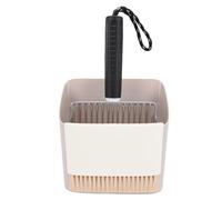 Pssopp Recogedor de Caja de para Gatos, Juego de Pala de para Gatos de Acero Inoxidable con Cepillo de Limpieza de Pala Desmontable y Soporte, Limpieza de Fácil Enjuague para Dueños de Mascotas,