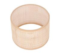 Pssopp Reemplazo de Pantalla de Lámpara de Ratán Cubierta de Bombilla Tejida a Mano 16x12cm E27 E14 Pantalla de Luz de Malla Cuadrada de Doble Ajuste para Lámpara de Pie de Mesa Colgante de Techo en