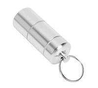 Pssopp Regalos Tubo de Almacenamiento Sellado Portátil con 2 Compartimentos con Cordón de Silbato para Viajes Organizador Apilable de Metal, Tubo de Almacenamiento Hermético para Viajes