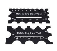 Pssopp Regla de Medición de Ojos de 2 Uds, Regla de Medición Reutilizable de 4 a 32mm de Diámetro, Herramienta de Ganchillo para Ojos de Animales de Peluche de Ganchillo