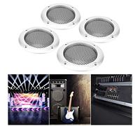 Pssopp Rejilla de Altavoz de Coche Malla Protectora Rejilla de Altavoz de Audio de Hierro Perforado Duro 2,6 Pulgadas 4 Piezas con Tornillos Buena Transmisión de Sonido Anti Impacto para Altavoces