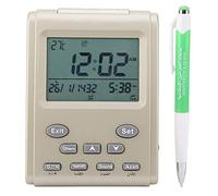Reloj de oración musulmán de Azan Reloj de Mesa con Alarma islámico de Azan Reloj LCD retroiluminado Reloj de Azan Tiempo de oración con Hora, Fecha, Semana y la Pantalla