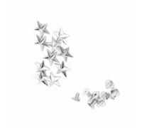 Pssopp Remaches de Estrella Aleación de Zinc Remaches de Metal Decorativos 14 Mm 10 Piezas para Zapatos de Cuero Bolsas Artesanales Sombreros Ropa Usuarios de Bricolaje Oro Plata Bronce (Plata