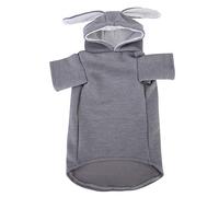 Pssopp Ropa para Mascotas con Capucha y Orejas de Conejo, Mantiene el Calor para Perros Pequeños y Gatos, Otoño Invierno, con un Paño Suave Seguro, No Tóxico, 5 Tamaños 2 Colores (S)