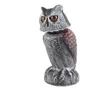 Pssopp Señuelo de Plástico con Cabeza Agitada para Búho, Modelo Repelente de Pájaros Espantapájaros, Diseño Realista para Jardines, 10,4 Pulgadas de Alto