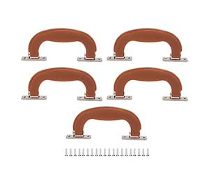 Pssopp Set de 5 Asas de Repuesto para Maletas, Maletines y Cajas de Herramientas, Color Marrón Castaño