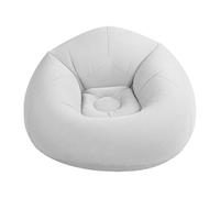 Pssopp Silla de sofá Inflable Individual, PVC Flocking Soft Bean Bag Silla Portable para Relajarse en Cualquier Lugar (Gris Claro)