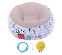 Pssopp Sofá de Salón Inflable, sofá PVC con Parto con Patrón de Garabato Fácil de Almacenamiento para el Dormitorio de la Sala de Estar y la Relajación del Dormitorio
