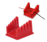 Pssopp Soporte de Abrazadera de Alambre para Estación de Soldadura, Soporte de Abrazadera de Cable para Banco de Trabajo con 5 Ranuras para Cables de Varios Tamaños (rojo)