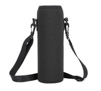 Pssopp Soporte de Botella de Agua Case Termal Carrierbagcase, Manga Neopreno Colores con Correa, Aislamiento a Prueba Escalas para Actividades Deportivas Al Aire (Black)