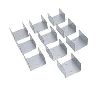 Pssopp Soporte de Forma de Forma de U 10 Piezas Soporte de la Cama de Jardín Elevado Soporte de ángulo Recto, Bosques de Esquina de Acero Inoxidable, para Muebles de Madera, Silla de (44 mm)