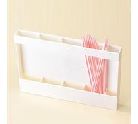 Pssopp Soporte de Pajita para Puerta de Gabinete, Organizador de Pajitas Reutilizables de Montaje en Pared, Dispensador de Almacenamiento para Armario de Cocina (WHITE)