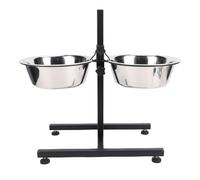 Pssopp Soporte para Cuenco para Perros, Estación de Alimentación Elevada Ajustable para Mascotas de Acero Inoxidable con 2 Cuencos Que Simplifica la Rutina de Alimentación de Mascotas