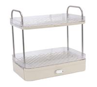 Pssopp Soporte para Tazas de café de 2 Niveles, Ganchos para Tazas, Estante para, Organizador de Encimera, Organizador de Estaciones de café de Acero Inoxidable PET para Cocina Soporte para de de 2