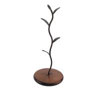 Pssopp Soporte para Tazas de café Estante de Almacenamiento para Tazas de té de Hierro y Madera Maciza para 4 Diseño de Hojas Árbol de para Encimera para Mostrador de Cocina Barra de café