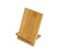 Pssopp Soporte para Teléfono de Madera Soporte para Teléfono Celular Desmontable Portátil Base de Escritorio de 2 Piezas de Madera Natural con Orificio para Cable Amplia Compatibilidad para Viajes