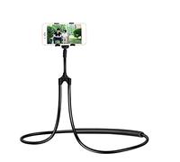 Pssopp Soporte para Teléfono para el Cuello Soporte para Teléfono Manos Libres Flexible Ajustable de PP y Acero con Rótula Giratoria de 360 Grados Esponja a Prueba de Golpes para Cama, sofá,
