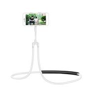 Pssopp Soporte para Teléfono para el Cuello Soporte para Teléfono Manos Libres Flexible Ajustable de PP y Acero con Rótula Giratoria de 360 Grados Esponja a Prueba de Golpes para Cama, sofá,