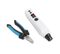 Pssopp Suministros de Aseo e Higiene para Gatos Cortauñas Eléctrico para Perros y Gatos con Luz LED Doble para el Cuidado de Mascotas Molinillo de Uñas para Mascotas, Cortauñas Silencioso