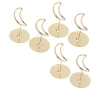 Pssopp Suministros de Oficina Soporte de Exhibición de Notas para Tarjetas de Lugar en Forma de Luna de Metal para Boda Fiesta de Cumpleaños Banquete Oficina 6 Piezas Porta Números de Mesa, Porta