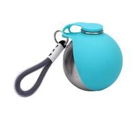 Pssopp Suministros de Viaje para Perros Dispensador de Alimentos para Mascotas Cuerpo de Acero Inoxidable Tazón de Silicona para Viajes Al Aire Libre Botella de Agua Portátil para Perros, Botella de