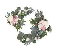 Pssopp Swag de Flores Artificiales, Swag de Flores Colgantes de ABS, 2 Piezas para de de Boda, Hojas en Capas Realistas Resistentes a la Intemperie con Vendaje para Decoración de Fotografía de