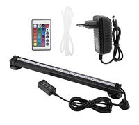 Pssopp Tanque de peces Burbuja Luz IP68 Impermeable para acuario Sumergible Luz Submarino Lámpara LED Color que cambia la barra de luces con control remoto de 24 teclas(31cm)