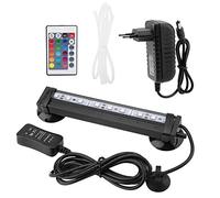 Pssopp Tanque de Peces Burbuja Luz IP68 Impermeable para Acuario Sumergible Luz Submarino Lámpara LED Color Que Cambia la Barra de Luces con Control Remoto de 24 Teclas(16cm)