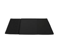 Pssopp Tapete de café de Silicona, Tapete de Secado de Tazas de Mesa de Barra Antideslizante, Protector de Encimera, 70,3x40 Cm, Bordes Elevados Resistentes Al Calor de Doble Secc (BLACK)