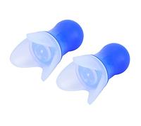Pssopp Tapones para los Oídos de Silicona Impermeables para Nadar, Dormir, Spa Volador con Botella de Sellado de Aleación de Aluminio, Tapones para los Oídos Reutilizables (Azules + Botella