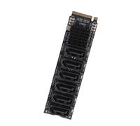 Pssopp Tarjeta Adaptadora M.2, PCIE3.0 X2 16Gbps a 5 Puertos 6Gbps con Indicador Inteligente, para Expansión OS X