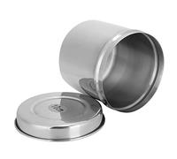 Pssopp Tarro de Bolas de Algodón, Soporte para Bolas de Algodón, Dispensador de de de Acero Inoxidable con Tapa para Hospital, Clínica, Salón, Organizador de