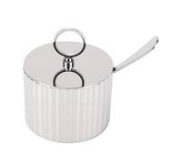 Pssopp Tarros de Especias y Almacenamiento con Cuchara, Contenedor de Condimentos de Acero Inoxidable, Azucarero Nórdico Moderno para Mostrador de Cocina, Cafetería, Bar, Organización del Hogar,