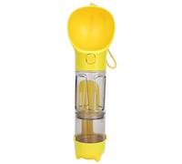 Pssopp Taza de Agua para Mascotas de 300ml, Botella de Agua Portátil para Perros con Cierre de Botón de una Mano, Diseño a Prueba de Fugas para Alimentación de Viaje, Suministros para (Yellow)