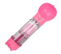 Pssopp Taza de Agua para Mascotas de 300ml, Botella de Agua Portátil para Perros con Cierre de Botón de una Mano, Diseño a Prueba de Fugas para Alimentación de Viaje, Suministros para (Rosado)