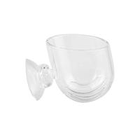 Pssopp Taza de Alimentación para Peces, Alimentador de Vidrio para Acuario con Ventosa para Peceras de Agua Dulce y Salada
