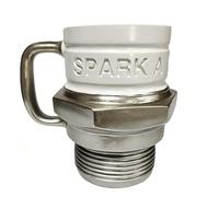 Pssopp Taza de café con Bujía, Acero Inoxidable 304, 14 Oz, Taza Novedosa con Temática de Coche, Diseño de Tuerca Hexagonal, No Se Oxida, Conserva el Sabor para los Amantes de los (Esmalte blanco)